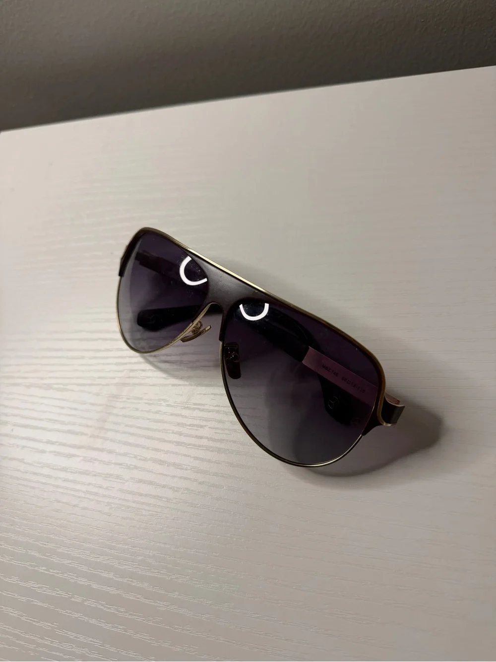 Mercedes Gold Frame Sunglasses with Gradient Purple Lenses